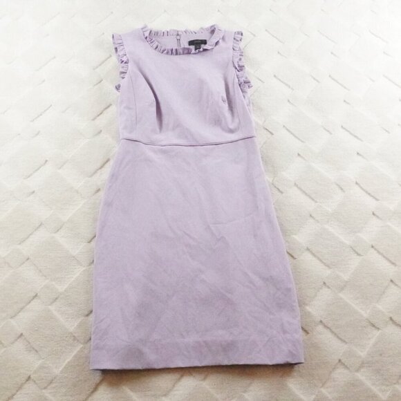 J.Crew Petite Ruffle Trim Career Dress Wool Womens Petite 2 Preppy - Picture 1 of 10